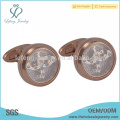 Unique rose gold cufflink,copper cufflink jewelry,watch movement cufflink